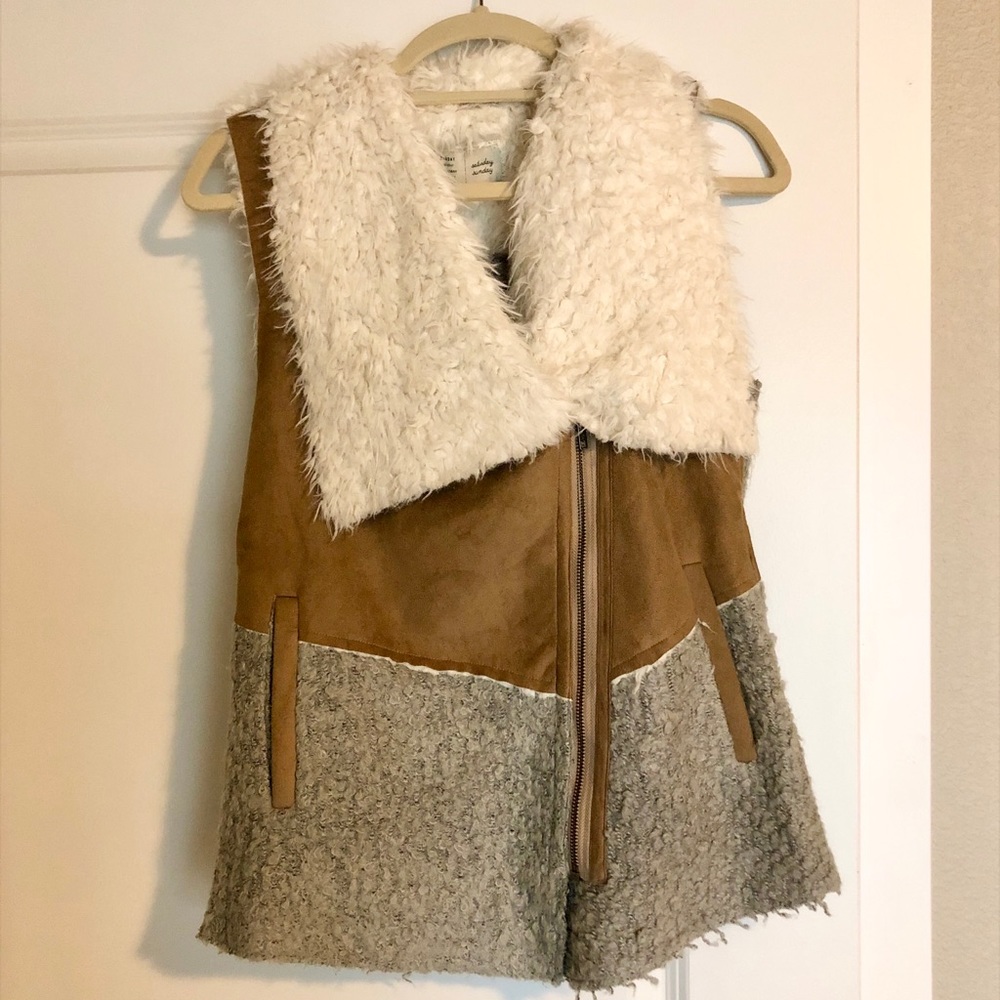 Anthropologie faux fur vest